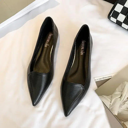 Women's Classic Pointed Toe Flats - Business Office Shoes