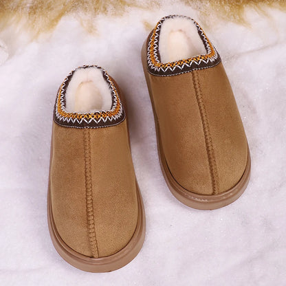 Women's Fuzzy Fur Platform Slippers - Luxury Designer Winter Slides