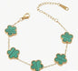 Five-Leaf Clover Bracelet Set — 18K Gold Plated Stainless Steel | Women