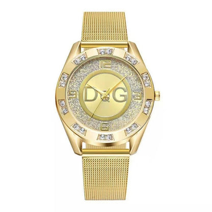Starry Sky Diamond Watch - Luxury Gold Mesh Strap Quartz Watch for Women