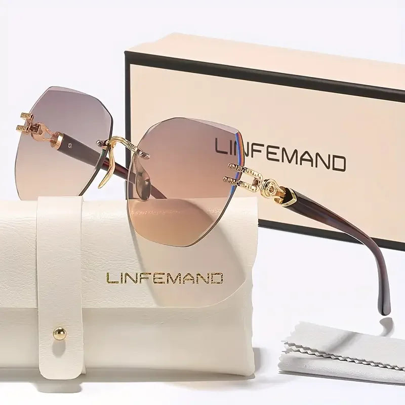 Women's Frameless Fashion Sunglasses - UV400 Geometric Party Style