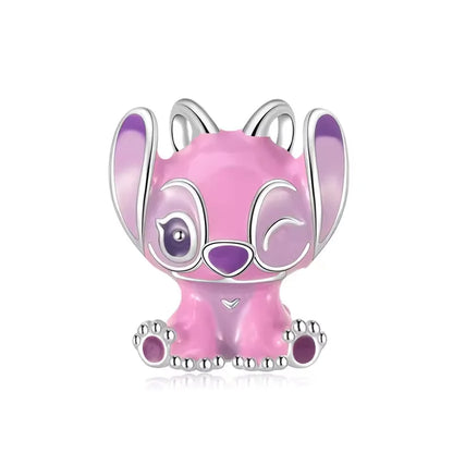 925 sterling silver charm Stitch Charm bead,Original Women Bracelet ,Necklace Pendant Jewelry Holiday gift