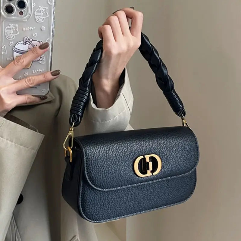 Retro Woven Square Shoulder Bag - Autumn/Winter Crossbody Handbag