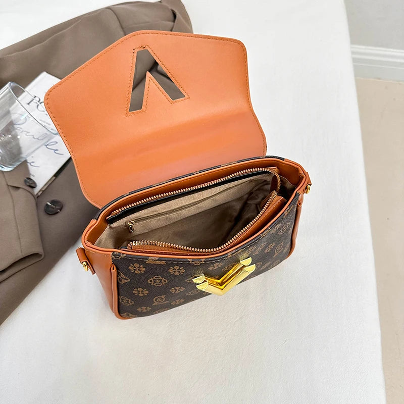 Trendy Patterned Leather Shoulder Bag - Vintage Style Small Square Crossbody