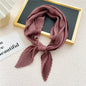 New Floral Print Pleated Silk Scarf Square Neck Scarves Crinkle Hair Bands Scarf Bandana Satin Hijab Head Wraps Neckerchief