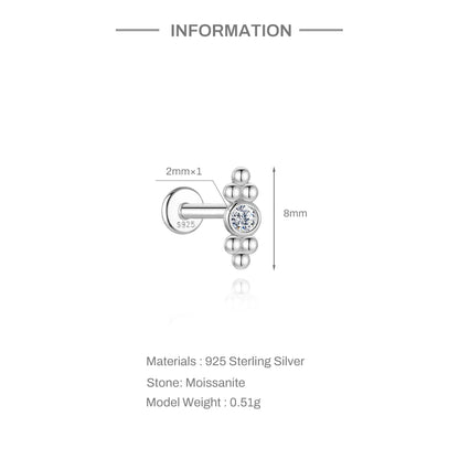 Moissanite Stud Earrings - 925 Sterling Silver, 0.03-1.2ct, D Color, GDTC Certified