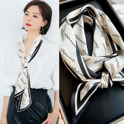 Luxury Long Silk Satin Scarf Belt - Soft Headscarf & Hair Band Accessory
