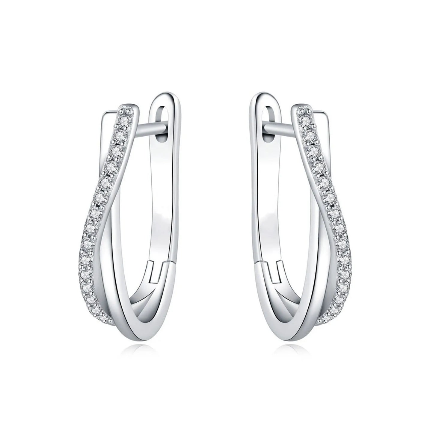 925 Silver Star Twisted Line Earrings Jewelry Versatile Hoop Earrings For Women Jewelry Fine Birthday Party Gifts