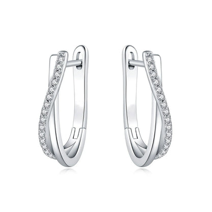 925 Silver Star Twisted Line Earrings Jewelry Versatile Hoop Earrings For Women Jewelry Fine Birthday Party Gifts
