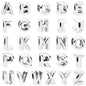 925 Sterling Silver Alphabet Letter Charm Bead | A-Z English Letters Fit Pandora Bracelets for Women