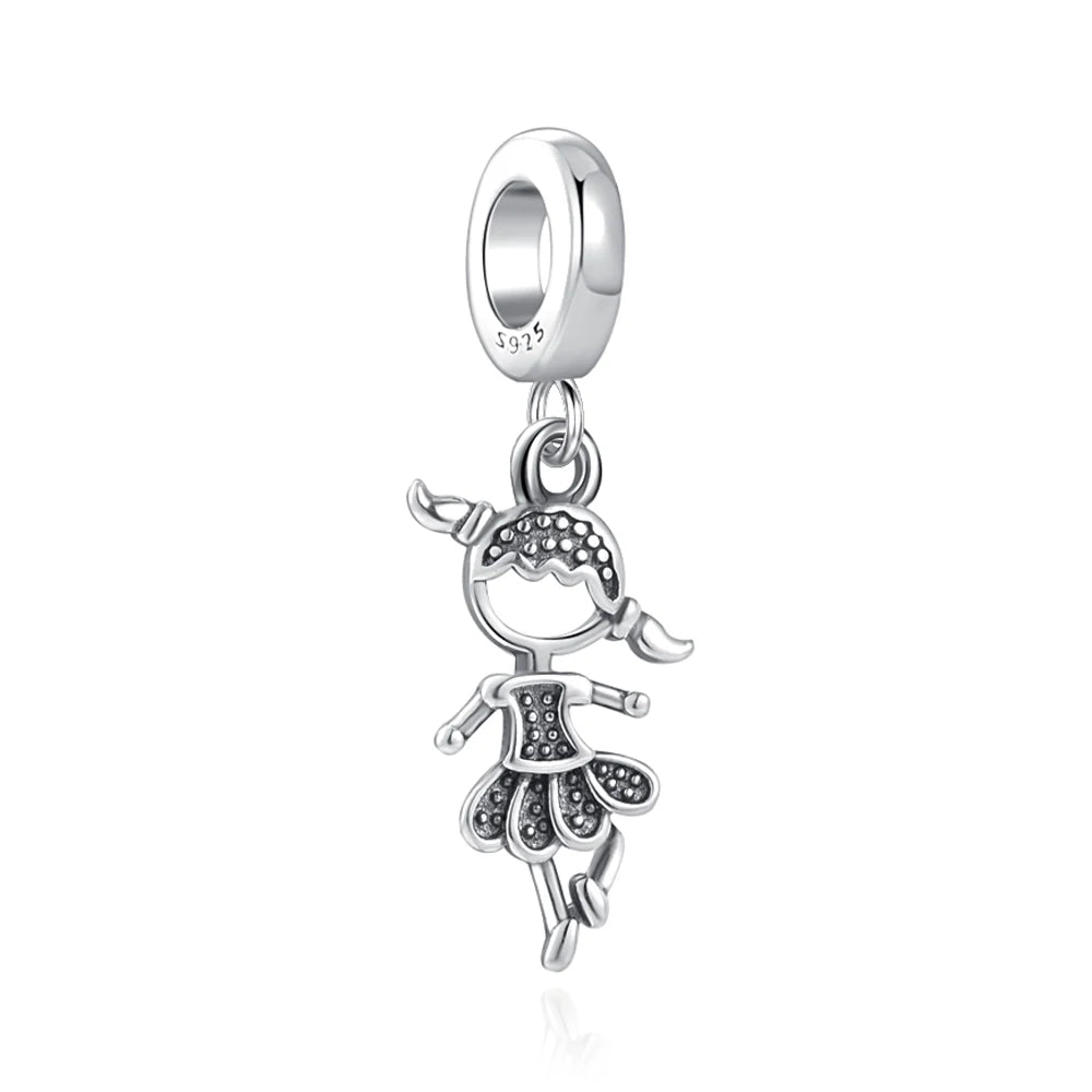 Sterling Silver Sunflower Best Friend Charm Bead - Bracelet Accessory