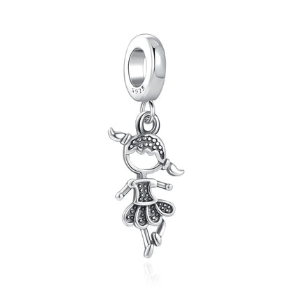 Sterling Silver Sunflower Best Friend Charm Bead - Bracelet Accessory