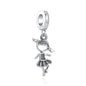 Sterling Silver Sunflower Best Friend Charm Bead - Bracelet Accessory