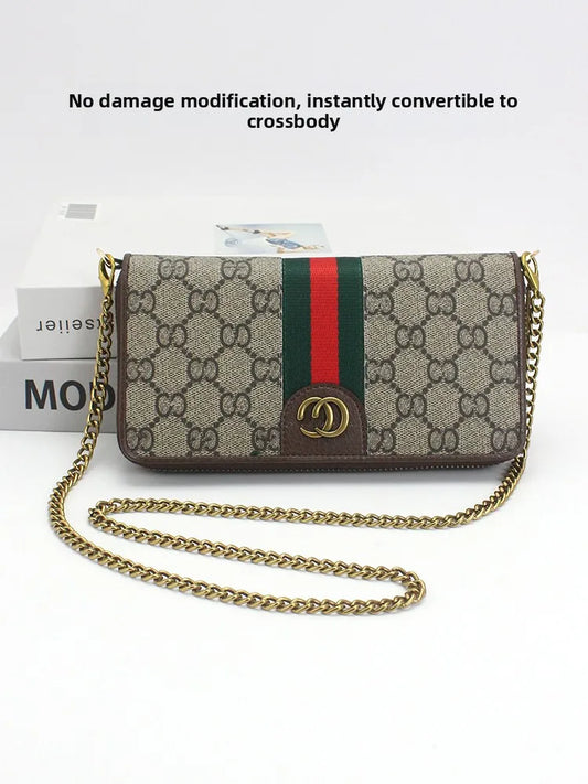 Long Zipper Wallet Chain Accory Handbag Strap DIY Coffee Leather Strip Single oulder Crossbody Bag Chain Replacement