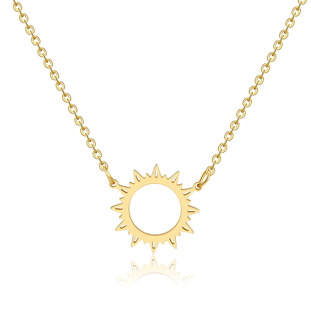 Luxury Brand Love Heart Necklace For Women Paragraph Clavicle Necklace Stainless Steel Gold Color Peach Necklace Fine Jewelry