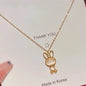 1 Pcs Light Luxury Cool Wind Animal Series Goldplated Copper Pendant With Stainless Steel Chain Combination Necklace