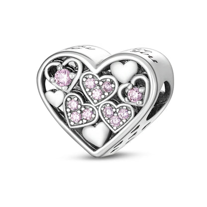 925 Sterling Silver Tree of Life, Peach Heart & Sweet Love Charm Bead | Fits Bracelets & Necklaces