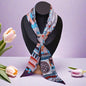 Silk Scarf Ribbon Hair Tie for Women Long Printed Accessory Bag Handle Decoration Neck Wrap Stylish Headband Multiuse