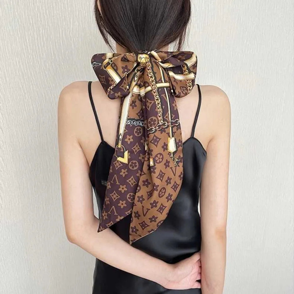 Luxury Long Silk Satin Scarf Belt - Soft Headscarf & Hair Band Accessory