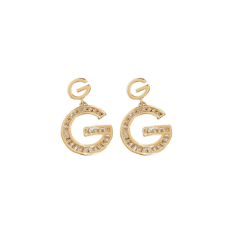 New Fashion Luxury Korean Fashion Big Letter G Jewelry Earrings GG Charming Drop Earring For Female Designer Party Wedding Gift