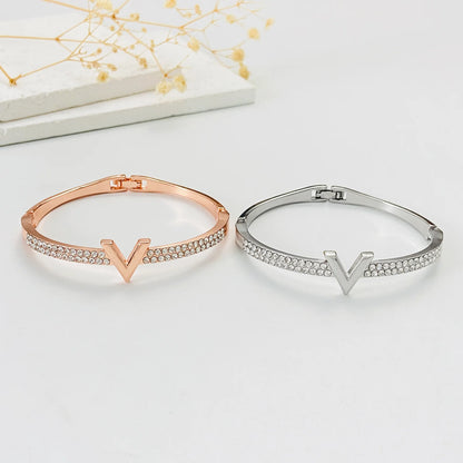 Letter Bracelet Women's Instagram Style Personalized Design English Letter V-shaped Bracelet Bracelet