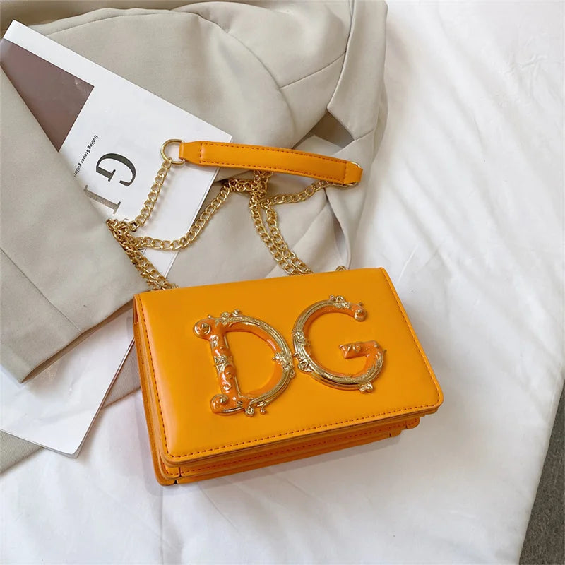 Elegant Tassel Handbag - Classic Small Square Shoulder Bag with Letter Detail