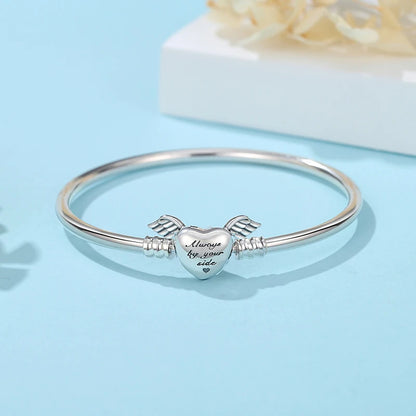 Original Sterling Silver Bracelet Love Heart Clasp Charms Beads Snake Chain Bracelets Bangles Luxury Jewelry For Women Gift