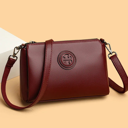 2025 Luxury Genuine Leather Handbag for Women - Soft Leather Shoulder Tote & Crossbody Bag for Middle-Aged Ladies & Mothers