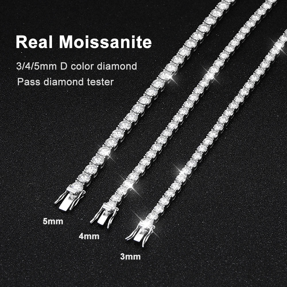 Moissanite Tennis Bracelet - 925 Sterling Silver, D Color VVS1, GRA Certified