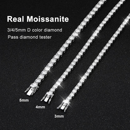 Moissanite Tennis Bracelet - 925 Sterling Silver, D Color VVS1, GRA Certified