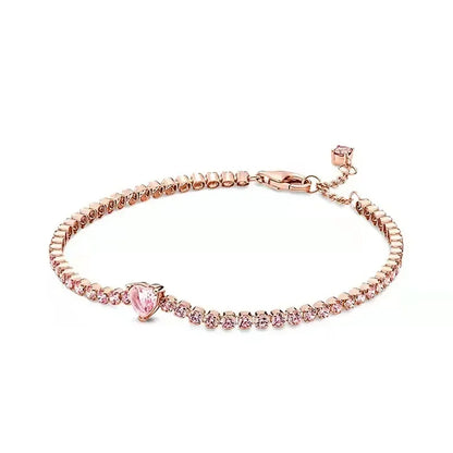 Brand new 925 sterling silver zirconia exquisite tennis star bracelet for women DIY original charm beads exquisite jewelry