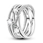 925 Sterling Silver Cross Multi-Ring | Zircon Wedding & Anniversary Ring for Women