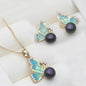Natural Freshwater Pearl Necklace Earrings Set, 925 Silver Set of Earrings With Pearls Wife Mother Christmas Gift White