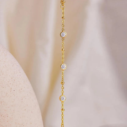 Gold & Silver Hand Chain Bracelet for Women — Charm Link Bracelet Gift
