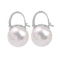 Sterling Silver Pearl Hook Earrings - 18K Gold Elegant Wedding Designer Jewelry for Women
