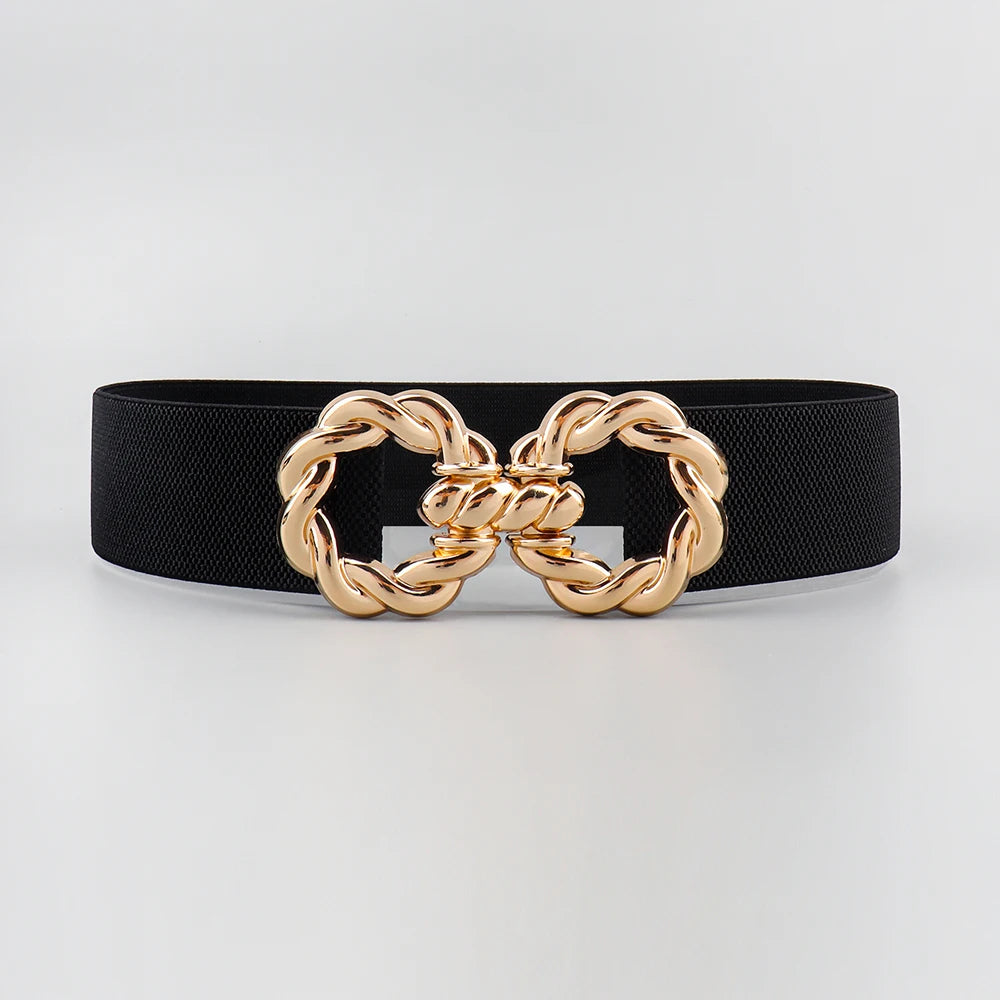 Waist Belt Women's Belt Corset Wide Elastic Dress Belt Luxury Designer Brand Stretch Elastic Wide Corset Metal Buckle Waistband