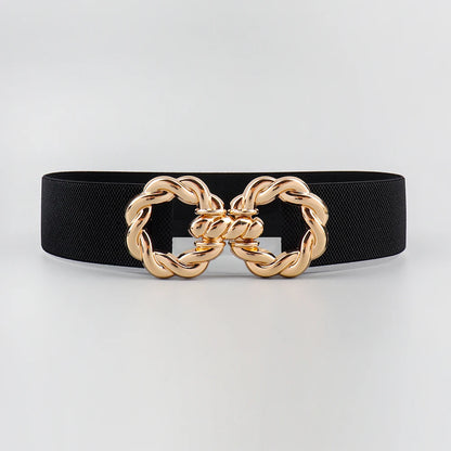 Waist Belt Women's Belt Corset Wide Elastic Dress Belt Luxury Designer Brand Stretch Elastic Wide Corset Metal Buckle Waistband