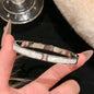 Titanium Steel Silver Bracelet - Classic Zircon Inlaid Bangle for Women