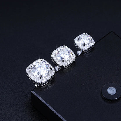 Round Cut Moissanite Stud Earrings — D Color VVS1 925 Silver & 18K Gold | GRA Certified