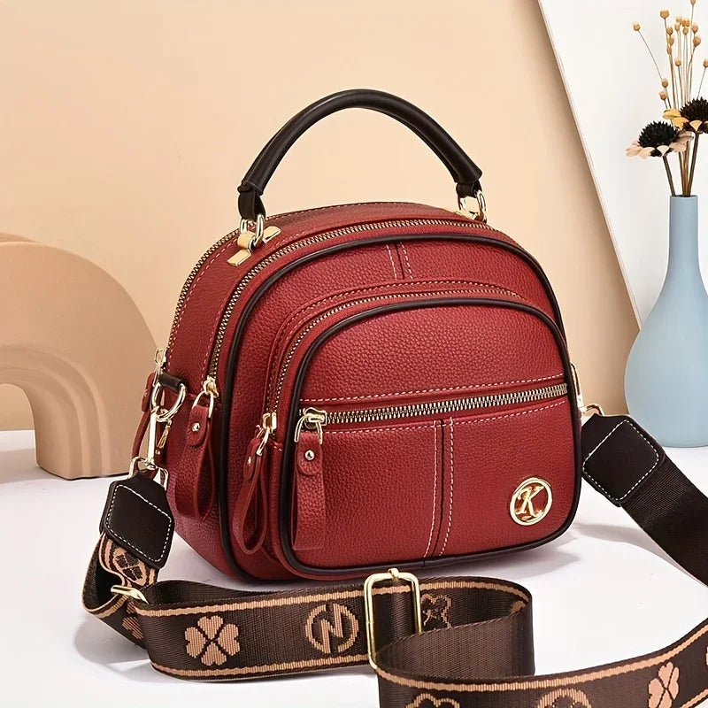Luxury Structured Shoulder Bag - Versatile PU Leather Handbag for Shopping & Everyday
