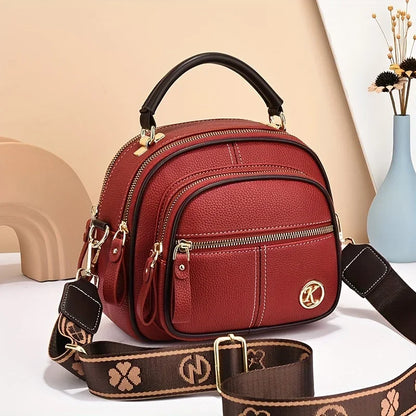 Luxury Structured Shoulder Bag - Versatile PU Leather Handbag for Shopping & Everyday