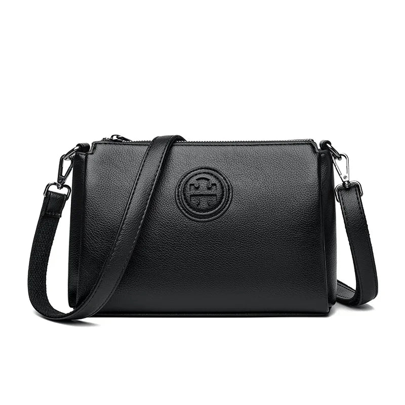Versatile PU Crossbody Bag for Women Stylish High Quality Brand Design Zipper Solid Color Pattern Casual Daily Use Shoulder Bag