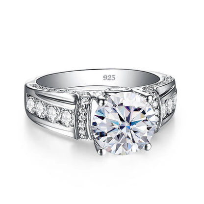 2ct Moissanite or Zirconia Bridal Ring - Solid 925 Sterling Silver & 14K White Gold, D Color VVS1