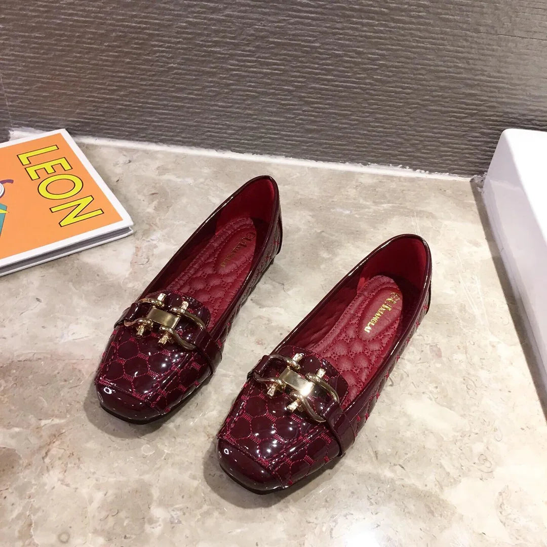 Women's Square Toe Loafers - Soft Comfortable Flat Shoes