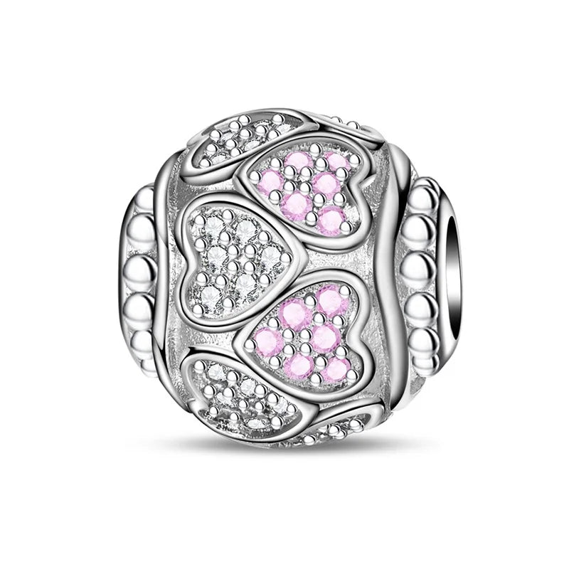 925 Sterling Silver Charm Beads | Butterfly, Crown, Heart & Perfume Bottle Zircon Charms for Women