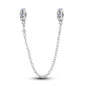 925 Sterling Silver Heart, Infinity & Triple Jewel Safety Chain Charm | Fits Pandora & Most Bracelets
