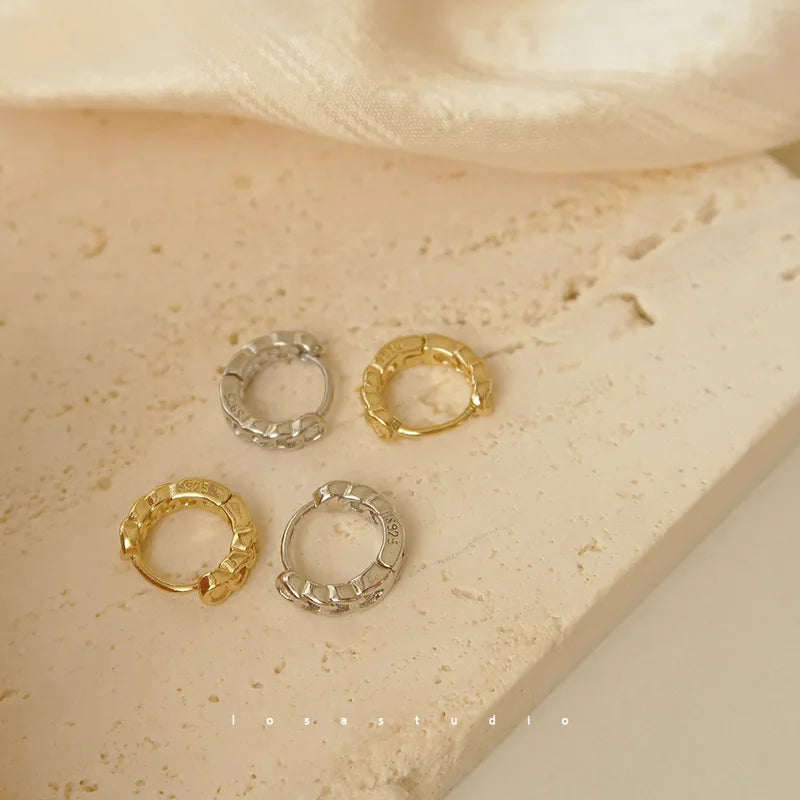 925 Sterling Silver Earrings Fashionable New Style for Women Elegant Niche High End Simple and Plain Ear Ornaments