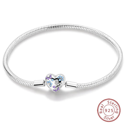 Sterling Silver Butterfly Zircon Bracelet - Colorful Crystal Wedding Jewelry