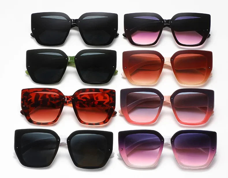 JQZSAG Luxury Oversized Cat Eye Sunglasses — Gradient UV400 CE Certified | Women
