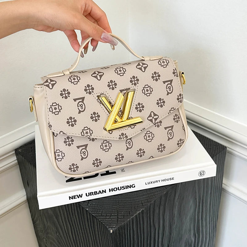 Trendy Patterned Leather Shoulder Bag - Vintage Style Small Square Crossbody